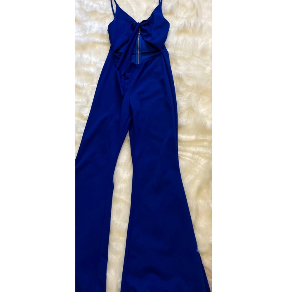 Royal blue jumper with cut out mid section